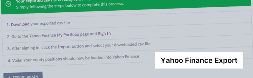 Export yahoo finance step by step