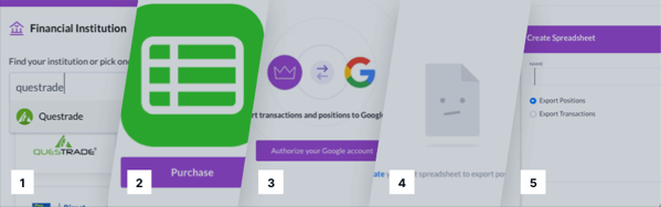 Export Questrade Google Sheets 5 sSteps