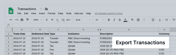 Export to Spreadsheet